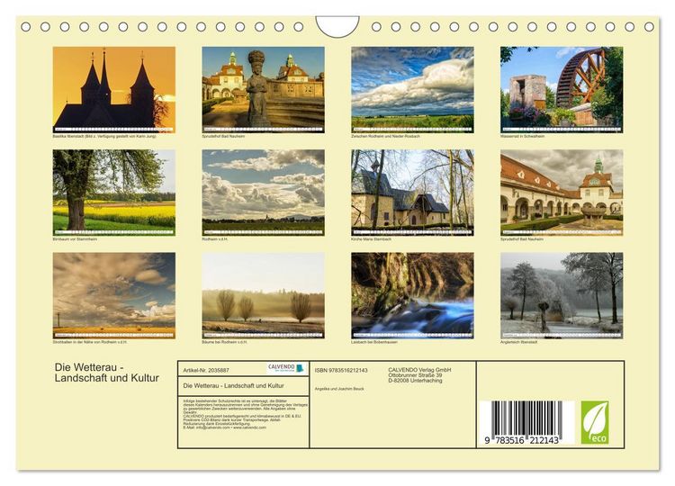 Produktbild: Die Wetterau - Landschaft und Kultur (Wandkalender 2026 DIN A4 quer), CALVENDO Monatskalender