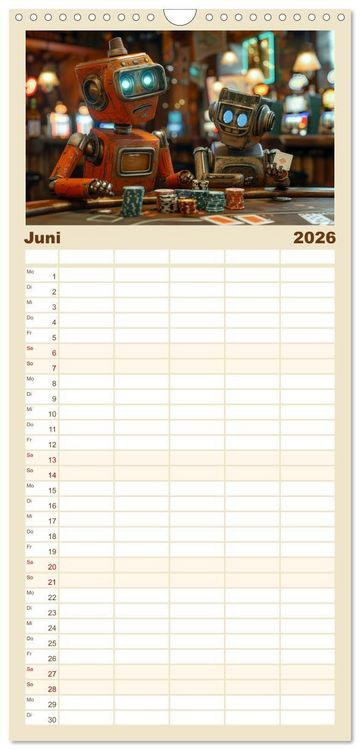 Produktbild: Familienplaner 2026 - Neues aus dem Roboter Sport Club mit 5 Spalten (Wandkalender, 21 x 45 cm) CALVENDO