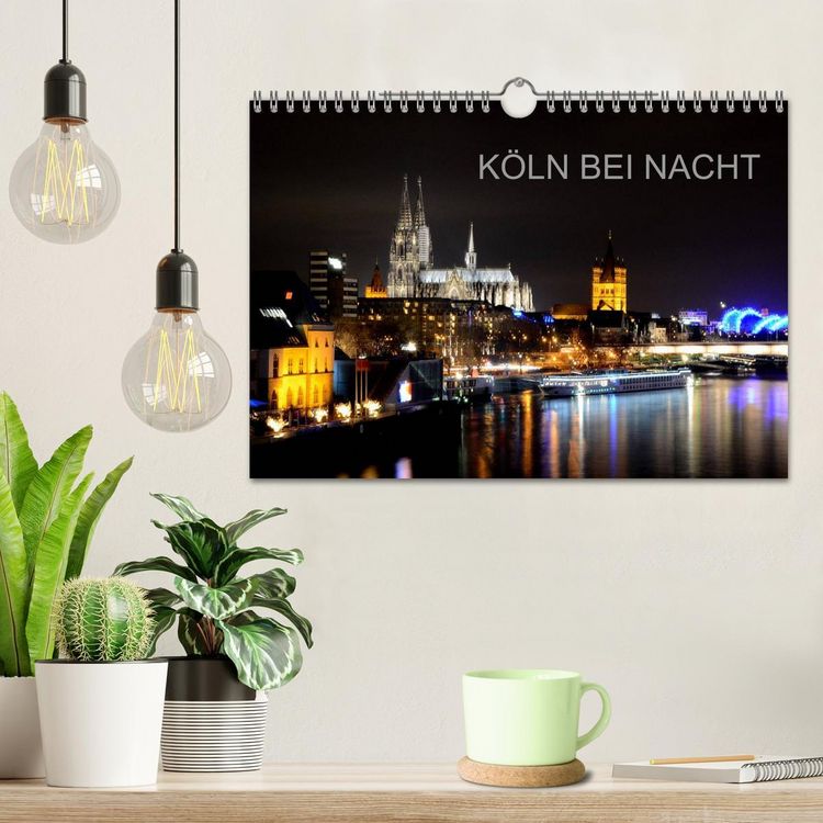 Produktbild: K&Ouml;LN BEI NACHT (Wandkalender 2026 DIN A4 quer), CALVENDO Monatskalender