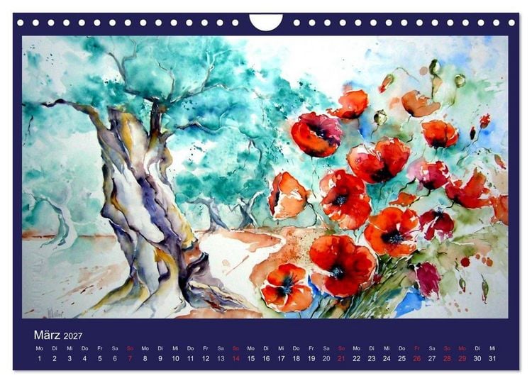 Produktbild: Mallorca Aquarelle (Wandkalender 2027 DIN A4 quer), CALVENDO Monatskalender