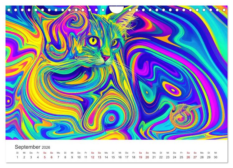 Produktbild: Kunst Katzen (Wandkalender 2026 DIN A4 quer), CALVENDO Monatskalender