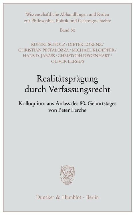 Produktbild: Realit&auml;tspr&auml;gung durch Verfassungsrecht.