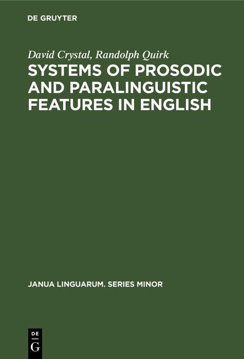 Produktbild: Systems of Prosodic and Paralinguistic Features in English