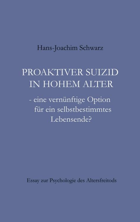 Produktbild: Proaktiver Suizid in hohem Alter