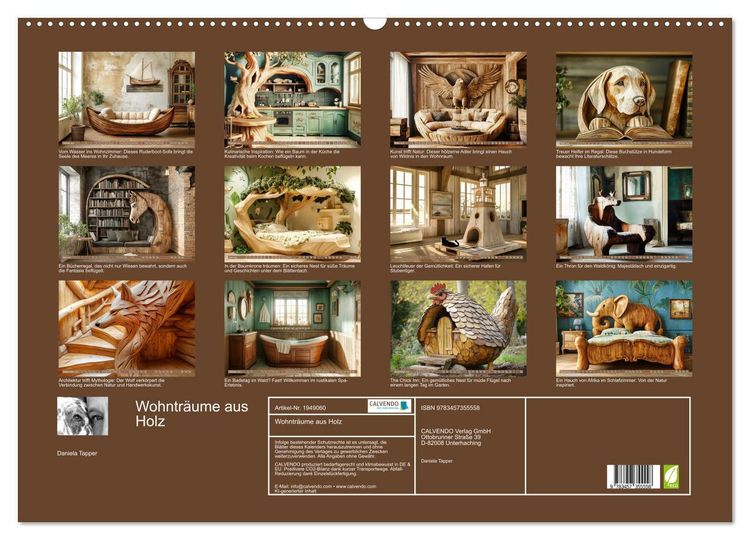 Produktbild: Wohntr&auml;ume aus Holz (Wandkalender 2026 DIN A2 quer), CALVENDO Monatskalender