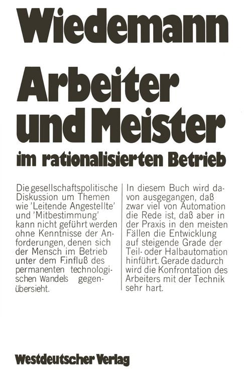 Produktbild: Arbeiter und Meister im rationalisierten Betrieb