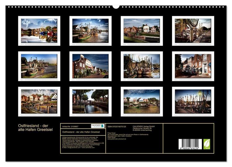 Produktbild: Ostfriesland - der alte Hafen Greetsiel (hochwertiger Premium Wandkalender 2026 DIN A2 quer), Kunstdruck in Hochglanz