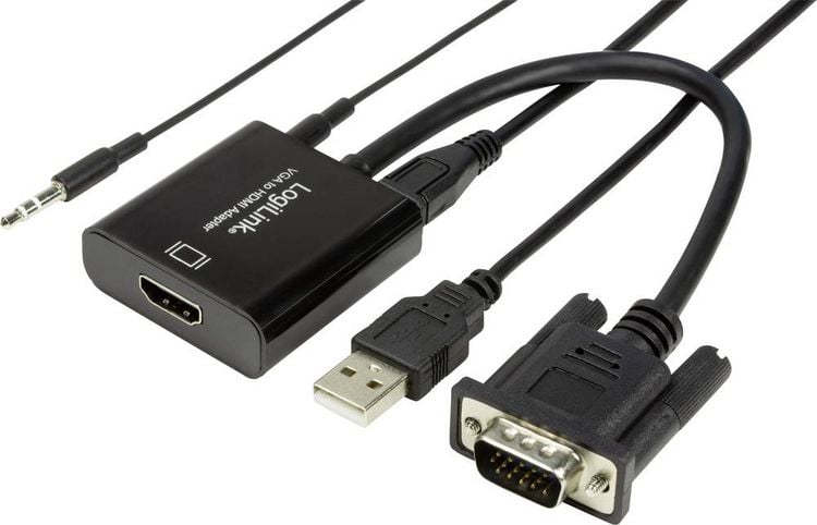 Produktbild: LogiLink CV0060 Video-Konverter - Kabel - Audio / Multimedia / Digital / Daten / Digital / Display / Video 0,2 m - Schwarz