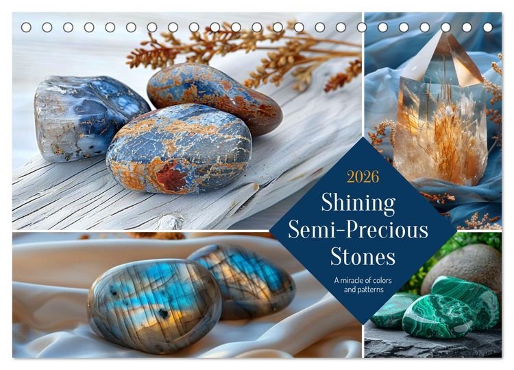 Produktbild: Shining Semi-Precious Stones (Desk Calendar 2026 DIN A5 landscape), CALVENDO 12 Month DeskCalendar