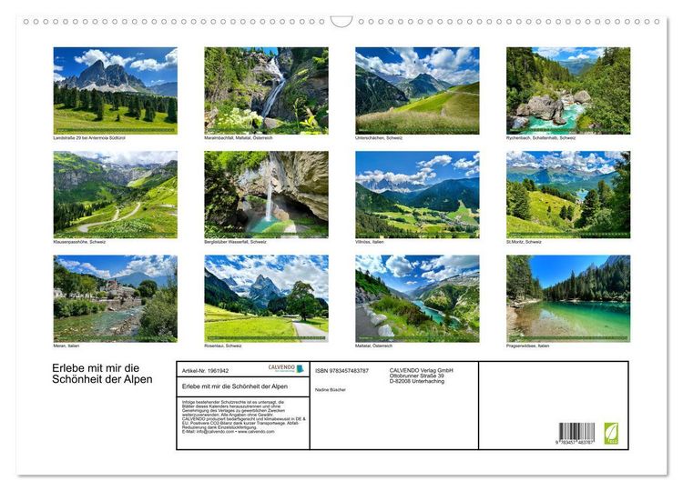 Produktbild: Erlebe mit mir die Sch&ouml;nheit der Alpen (Wandkalender 2026 DIN A2 quer), CALVENDO Monatskalender