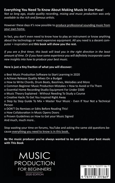 Produktbild: Music Production For Beginners 2020 Edition