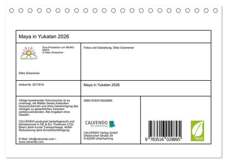 Produktbild: Maya in Yukatan 2026 (Tischkalender 2026 DIN A5 quer), CALVENDO Monatskalender