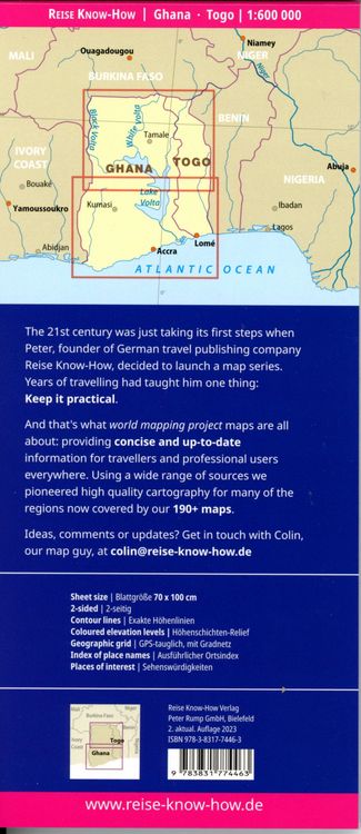 Produktbild: Reise Know-How Landkarte Ghana, Togo (1:600.000)