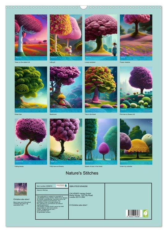 Produktbild: Nature's Stitches (Wall Calendar 2026 DIN A2 portrait), CALVENDO 12 Month Wall Calendar
