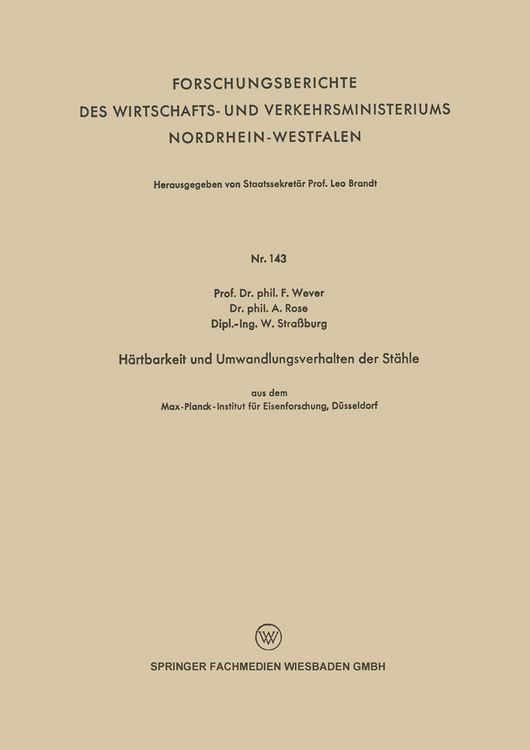 Produktbild: H&auml;rtbarkeit und Umwandlungsverhalten der St&auml;hle