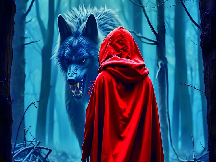 Produktbild: CALVENDO Puzzle Rotk&auml;ppchen und der b&ouml;se Wolf | 1000 Teile Lege-Gr&ouml;&szlig;e 64x48cm Foto-Puzzle f&uuml;r gl&uuml;ckliche Stunden