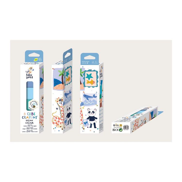 Produktbild: HAKUYOKA - Wachsmalkreide W&uuml;rfel blau-gr&uuml;n