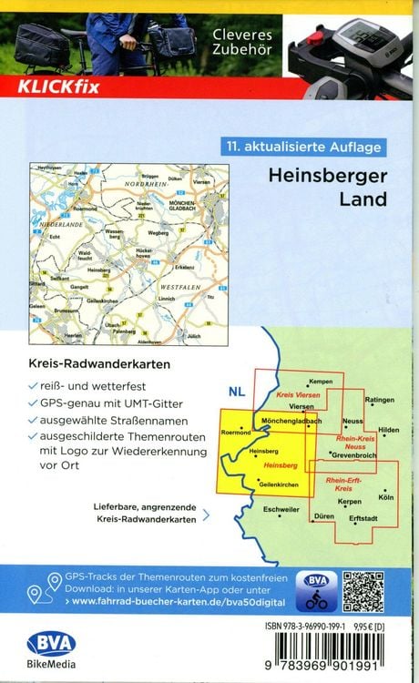 Produktbild: BVA Radwanderkarte Heinsberger Land mit Knotenpunkten 1:50.000