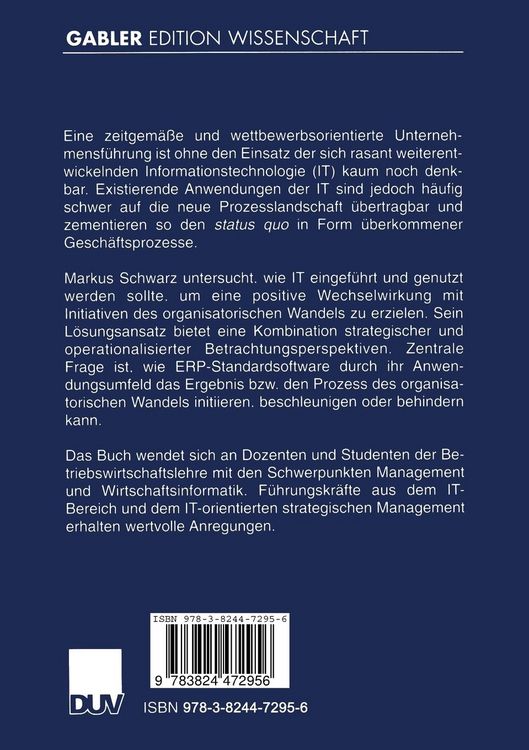 Produktbild: ERP-Standardsoftware und organisatorischer Wandel