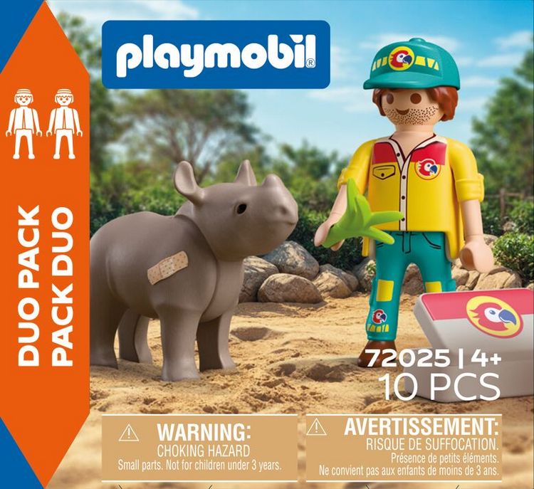 Produktbild: PLAYMOBIL 72025 DuoPack Tierpfleger mit Nashorn