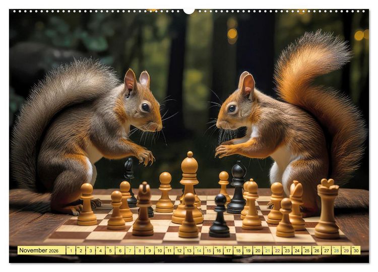Produktbild: Eichh&ouml;rnchen im Erlebnishunger (Wandkalender 2026 DIN A2 quer), CALVENDO Monatskalender