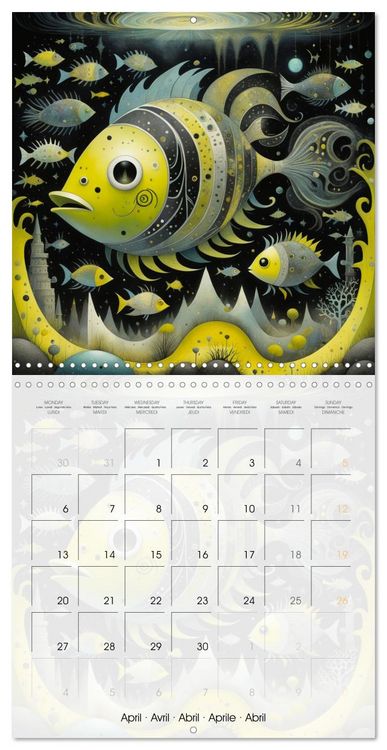 Produktbild: Les aventures des poissons d'acier (Calendrier mural carr&eacute; 2026 30x30 cm) Calendrier double avec une page pour vos prises de notes