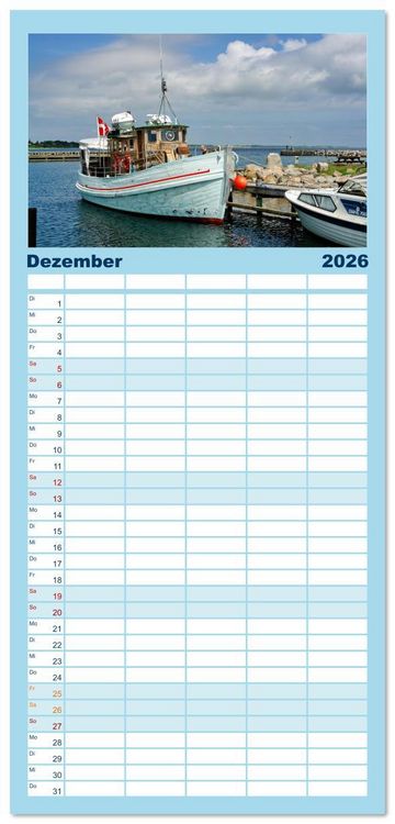Produktbild: Familienplaner 2026 - Sams&ouml; die d&auml;nische Trauminsel im Kattegat mit 5 Spalten (Wandkalender, 21 x 45 cm) CALVENDO