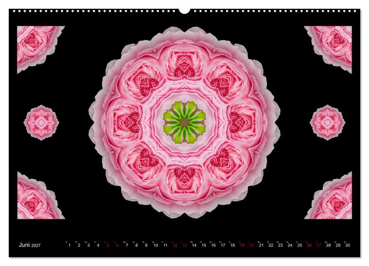 Produktbild: ROSEN MANDALAS (hochwertiger Premium Wandkalender 2027 DIN A2 quer), Kunstdruck in Hochglanz