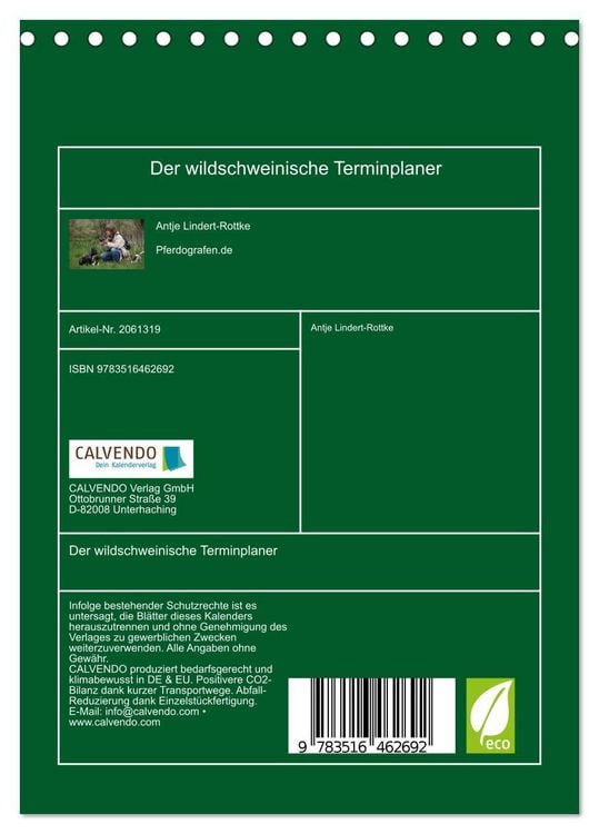 Produktbild: Der wildschweinische Terminplaner (Tischkalender 2026 DIN A5 hoch), CALVENDO Monatskalender