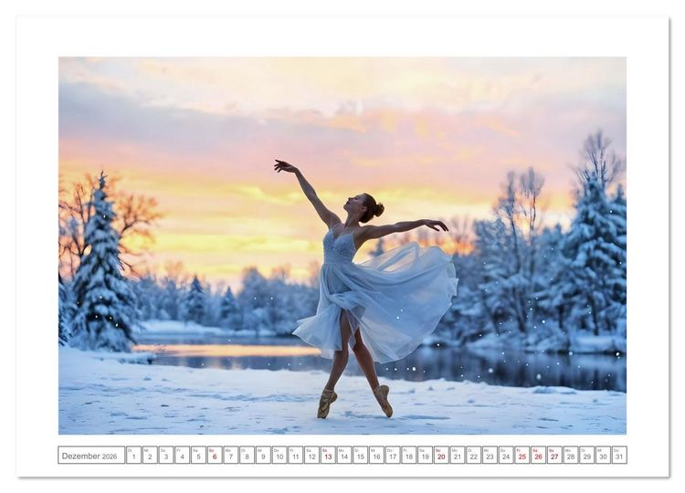 Produktbild: Fl&uuml;gel aus Licht - Ballett in der Poesie der Natur (Wandkalender 2026 DIN A3 quer), CALVENDO Monatskalender