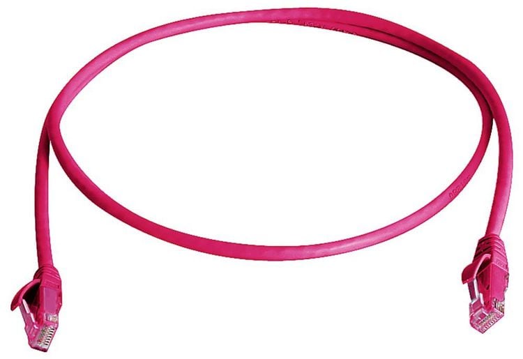 Produktbild: Teleg&auml;rtner 100009033 RJ45 Patchkabel CAT 6 10.0 m Rot Flammwidrig, mit Knickschutzt&uuml;lle 1 St.