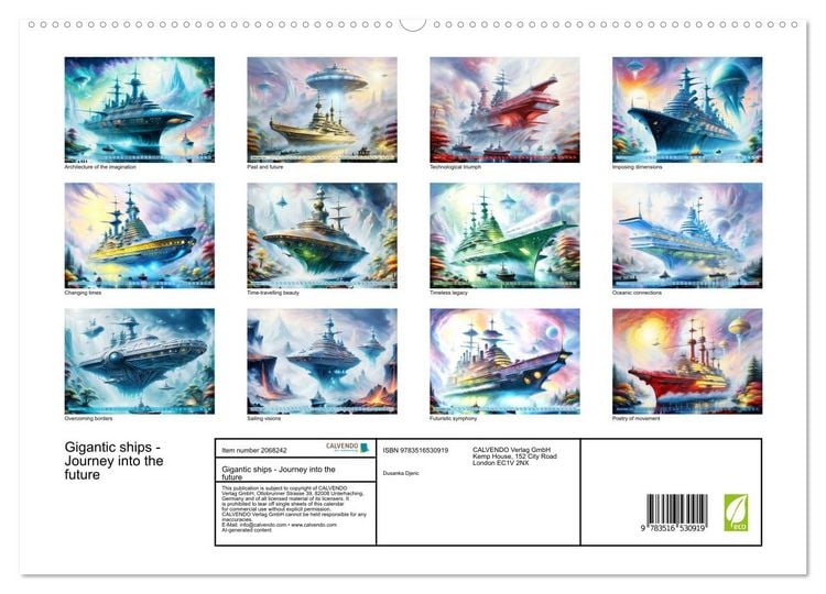 Produktbild: Gigantic ships - Journey into the future (High Quality Premium Wall Calendar 2026 DIN A2 landscape),CALVENDO 12 Month Wall Calendar
