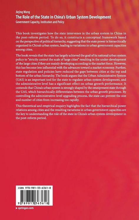 Produktbild: The Role of the State in China&rsquo;s Urban System Development