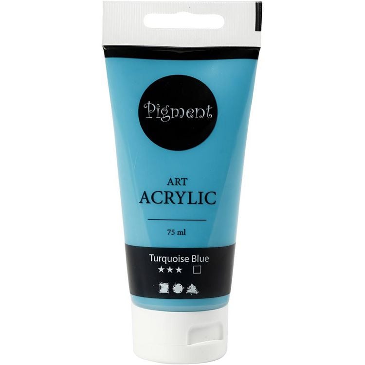 Produktbild: Creativ Company Acrylfarbe, Mattgl&auml;nzend, Deckend, T&uuml;rkisblau, 75 ml/ 1 Fl.