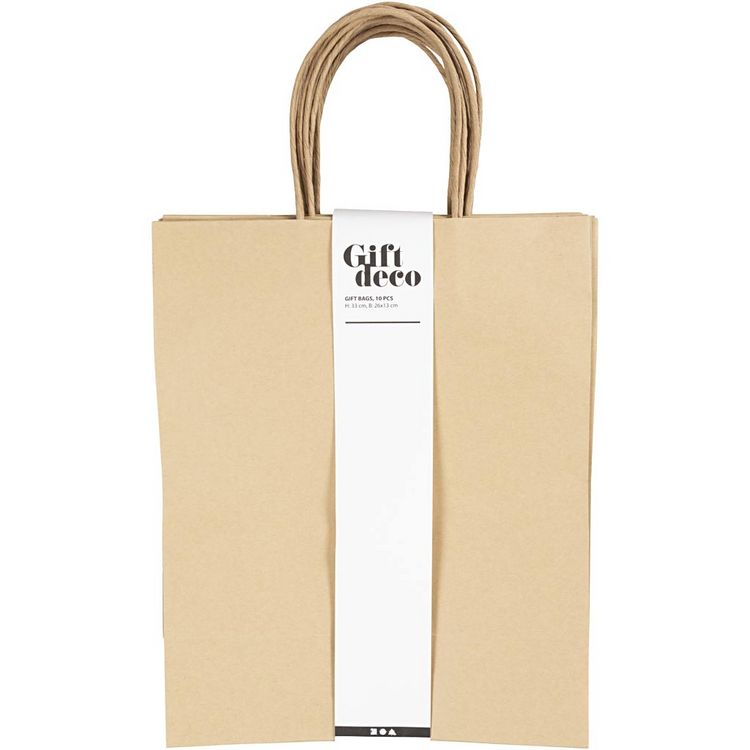 Produktbild: Creativ Company Papiert&uuml;ten, H 33 cm, B 26x13 cm, 125 g, Braun, 10 Stk