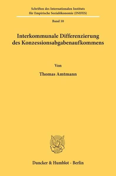 Produktbild: Interkommunale Differenzierung des Konzessionsabgabenaufkommens.