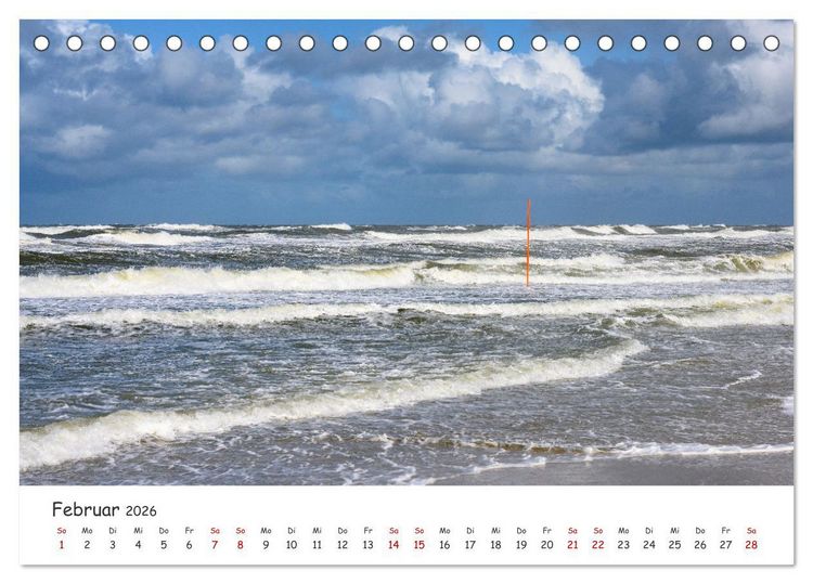 Produktbild: Nordsee, Meer, Strand und Wind (Tischkalender 2026 DIN A5 quer), CALVENDO Monatskalender