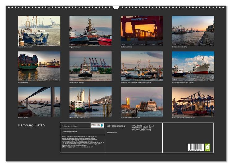 Produktbild: Hamburg Hafen (Wandkalender 2026 DIN A2 quer), CALVENDO Monatskalender
