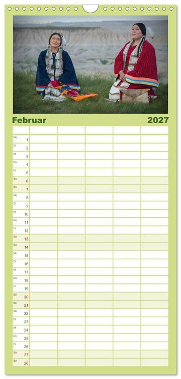 Produktbild: Familienplaner 2027 - Sioux Im Lande von Sitting Bull mit 5 Spalten (Wandkalender, 21 x 45 cm) CALVENDO