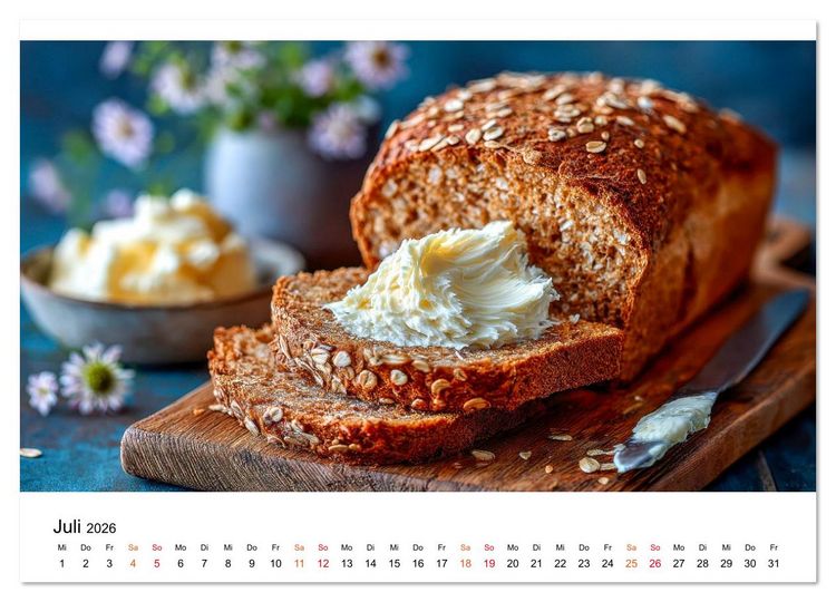 Produktbild: K&uuml;chenkalender Brot (Wandkalender 2026 DIN A2 quer), CALVENDO Monatskalender