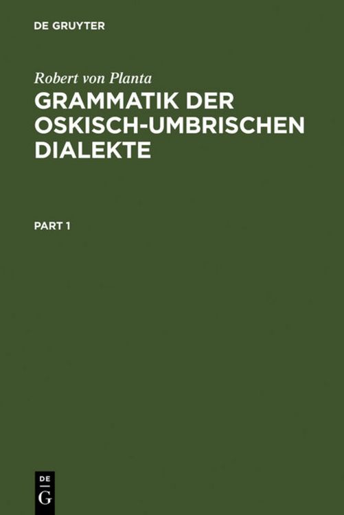 Produktbild: Grammatik der Oskisch-Umbrischen Dialekte