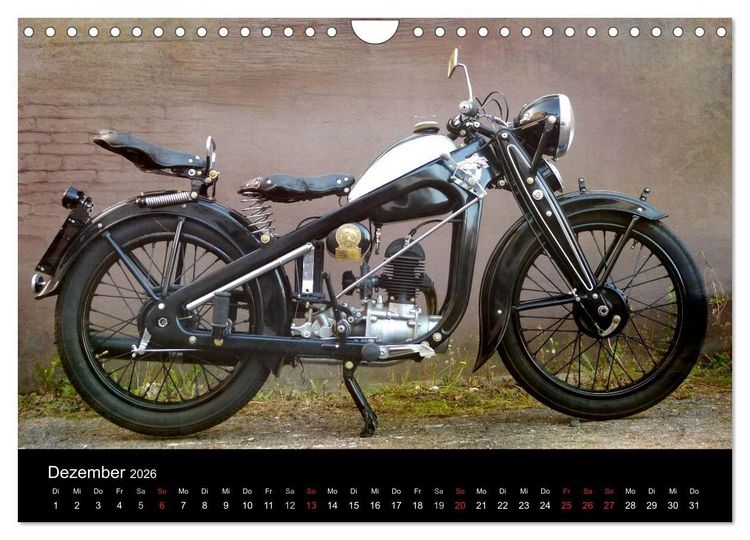 Produktbild: Motorrad Oldtimer (Wandkalender 2026 DIN A4 quer), CALVENDO Monatskalender