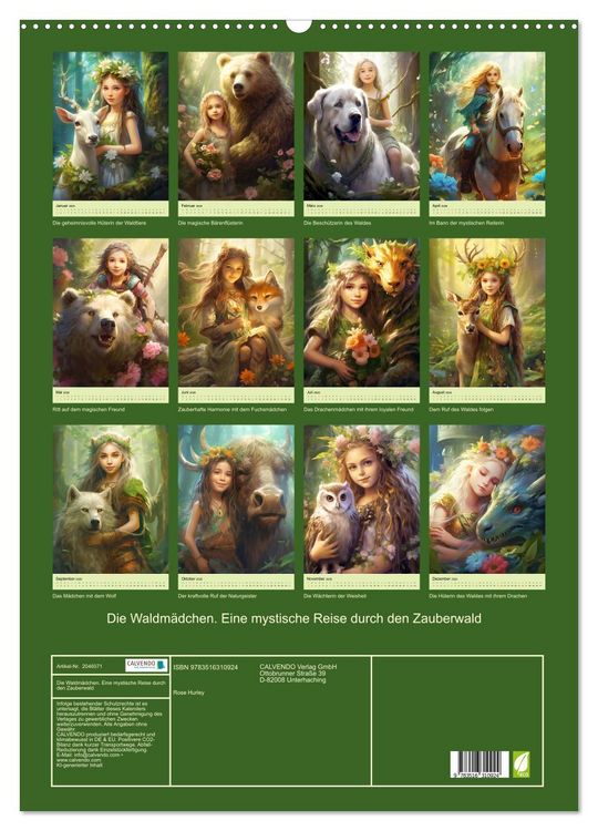 Produktbild: Die Waldm&auml;dchen. Eine mystische Reise durch den Zauberwald (Wandkalender 2026 DIN A2 hoch), CALVENDO Monatskalender