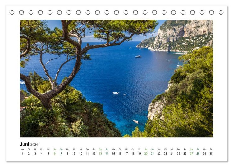 Produktbild: Sehnsuchtsinseln Capri und Ischia (Tischkalender 2026 DIN A5 quer), CALVENDO Monatskalender