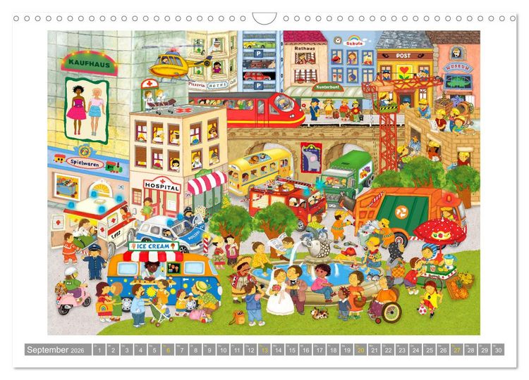 Produktbild: Wimmelig durch das Jahr (Wandkalender 2026 DIN A3 quer), CALVENDO Monatskalender