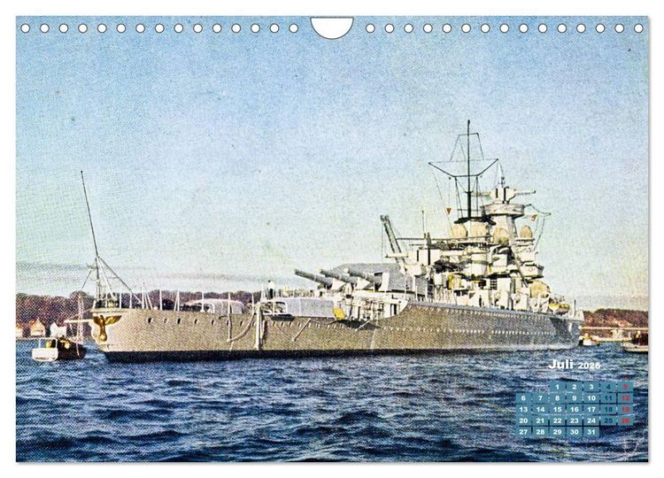Produktbild: Fregatten, Kreuzer, Panzerschiffe &ndash; historische Karten von Kriegsschiffen (Wandkalender 2026 DIN A4 quer), CALVENDO Monatskalender