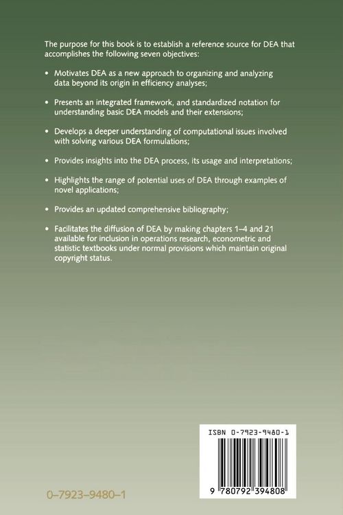 Produktbild: Data Envelopment Analysis: Theory, Methodology, and Applications
