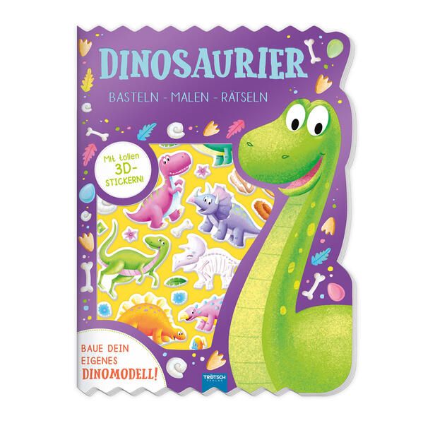 Produktbild: Tr&ouml;tsch Besch&auml;ftigungsbuch Malbuch Bastelbuch Dinosaurier