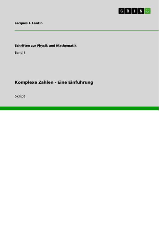 Produktbild: Komplexe Zahlen - Eine Einf&uuml;hrung