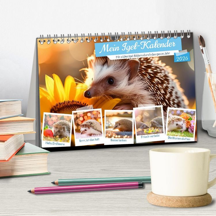 Produktbild: Mein Igel-Kalender (Tischkalender 2026 DIN A5 quer), CALVENDO Monatskalender